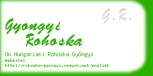 gyongyi rohoska business card